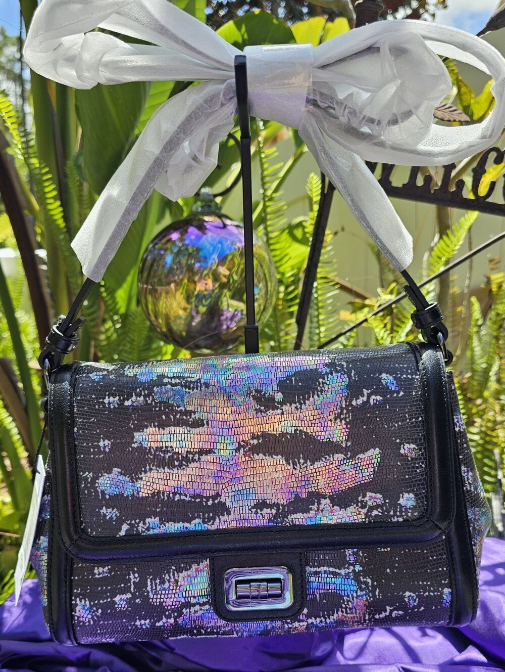 NWT Brahmin Jenah Multi Spectacle Iridescent Leather Crossbody Bag